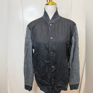 Banana Republic Black and Gray Bomber Jacket